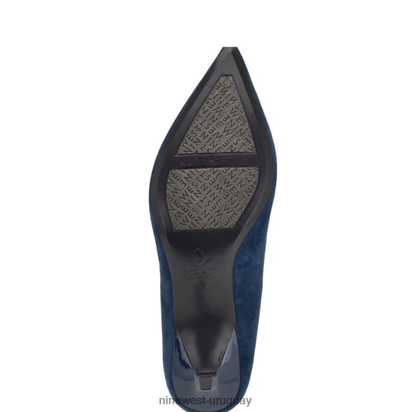 BD04221151 Nine West zapatos de tacón con punta puntiaguda kuna 9x9 ante azul marino francés