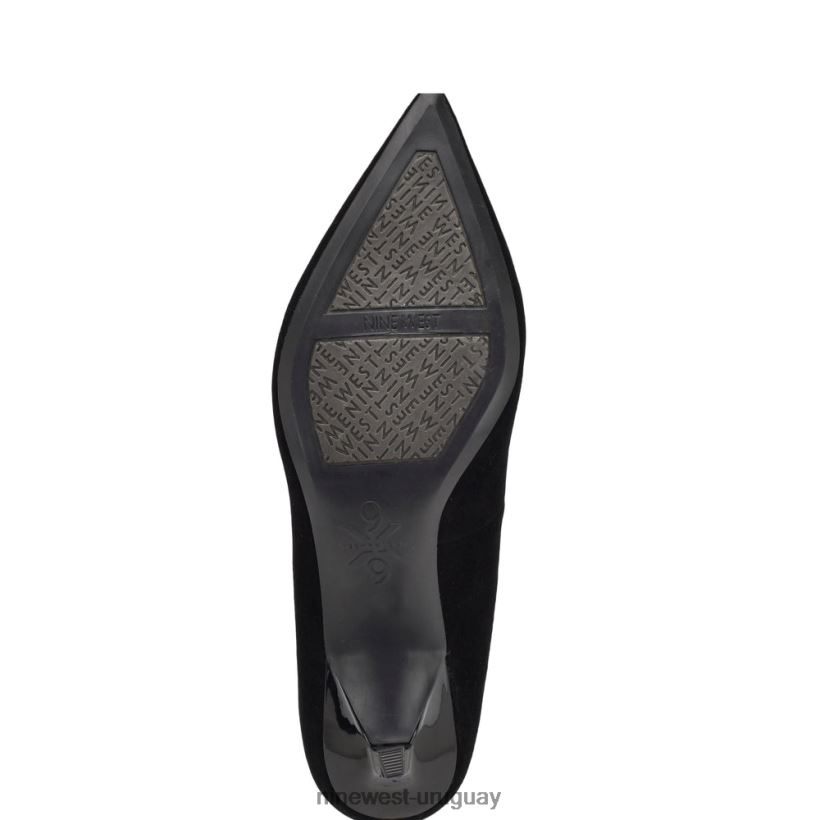 BD04221152 Nine West zapatos de tacón con punta puntiaguda kuna 9x9 ante negro
