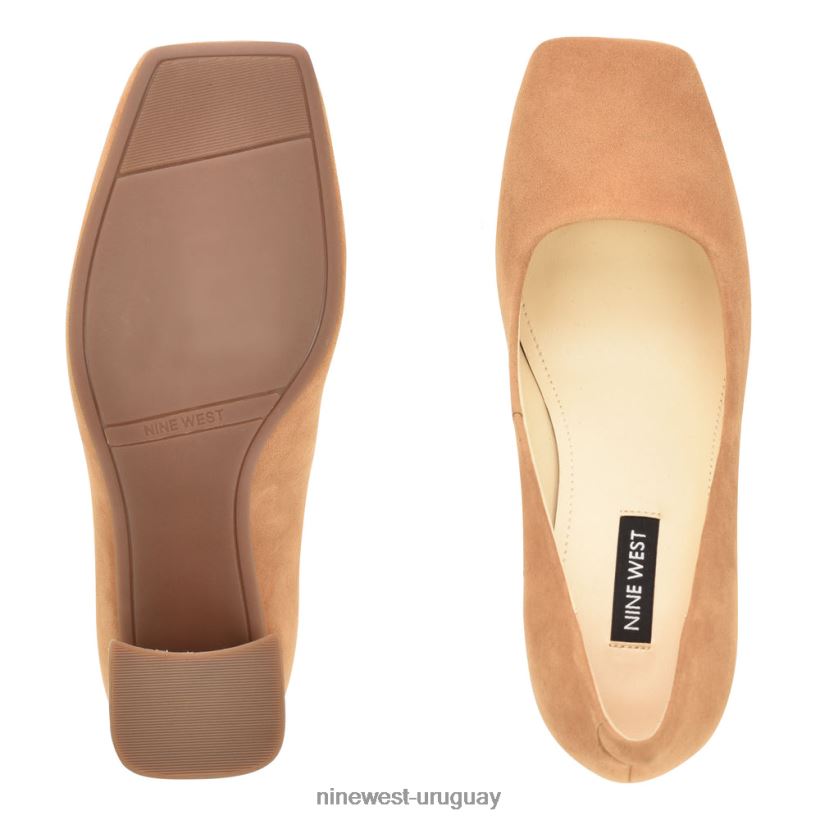 BD04221199 Nine West zapatos de tacón bloque yolend gamuza natural oscura