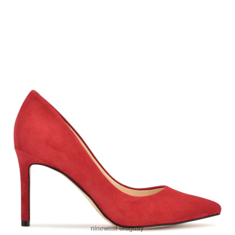 BD04221215 Nine West zapatos de tacón con punta puntiaguda ezra gamuza roja