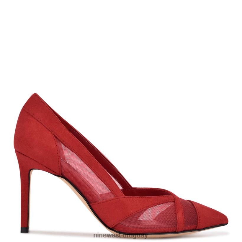 BD04221223 Nine West zapatos de vestir evani gamuza roja/malla