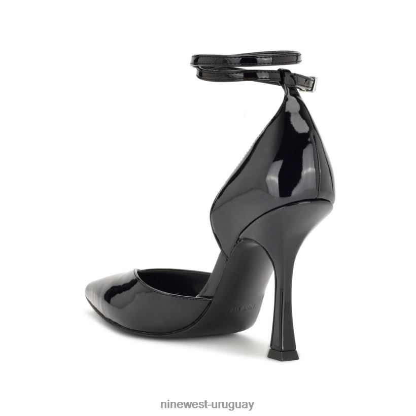 BD04221380 Nine West zapatos de tacón frends con correa en el tobillo charol negro