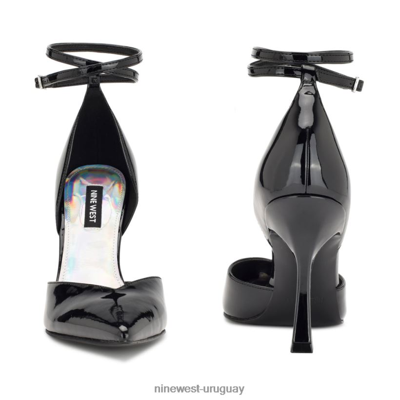 BD04221380 Nine West zapatos de tacón frends con correa en el tobillo charol negro