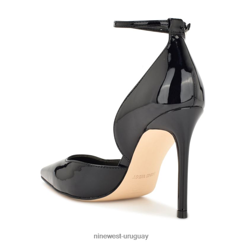 BD04221385 Nine West zapatos de tacón con correa en el tobillo Finda d'orsay charol negro