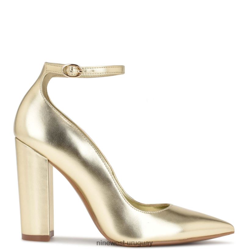 BD04221398 Nine West zapatos de tacón planos con correa en el tobillo platino