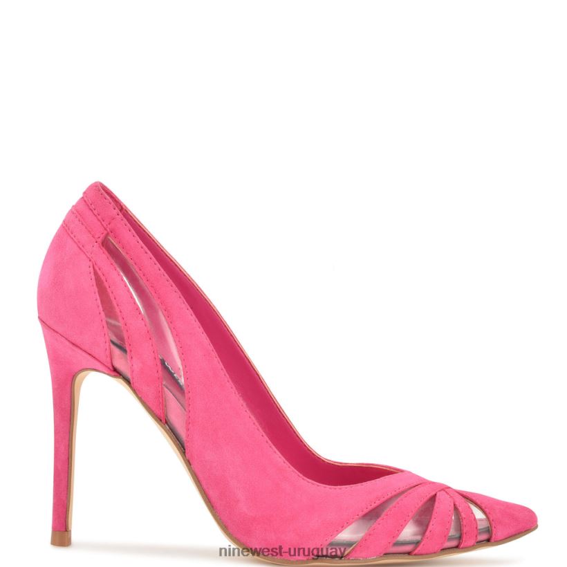 BD04221413 Nine West zapatos de tacón con punta puntiaguda gamuza rosa/transparente
