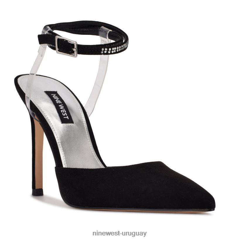 BD04221424 Nine West zapatos de tacón con diseño cruzado en el tobillo negro/claro