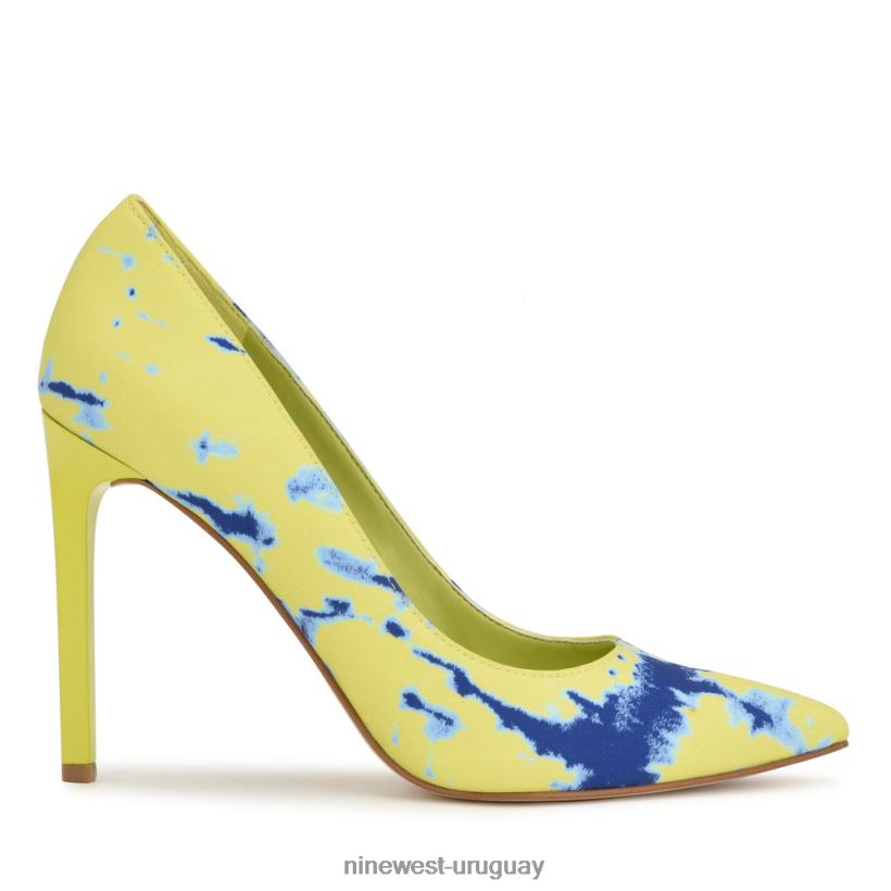 BD04221491 Nine West zapatos tatiana con punta puntiaguda teñido anudado azul verde neón