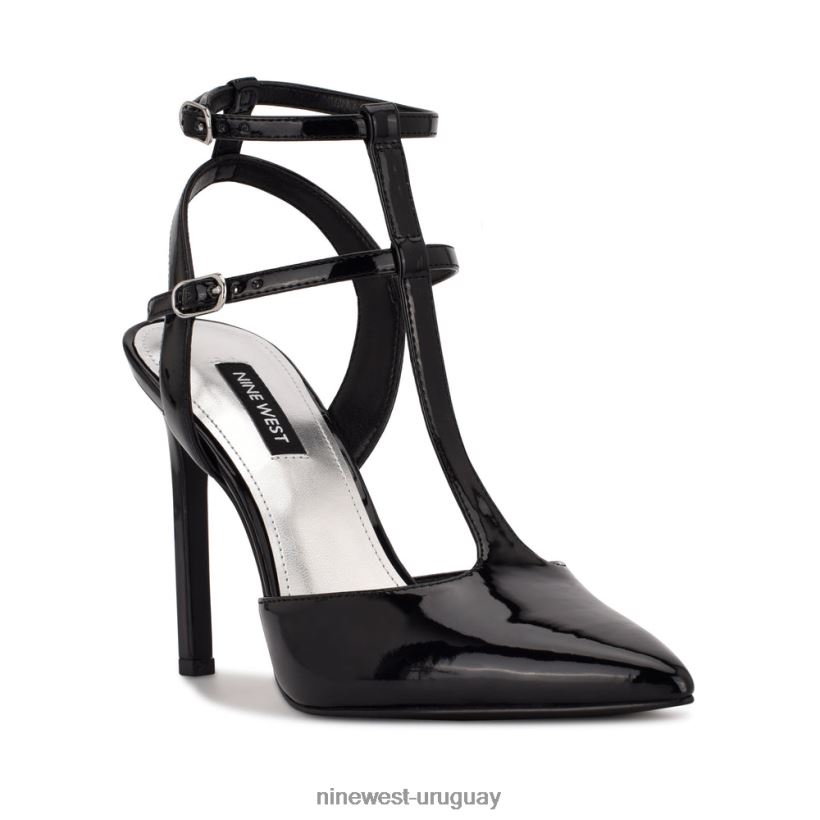 BD04221518 Nine West zapatos de tacón con correa en el tobillo tayes charol negro