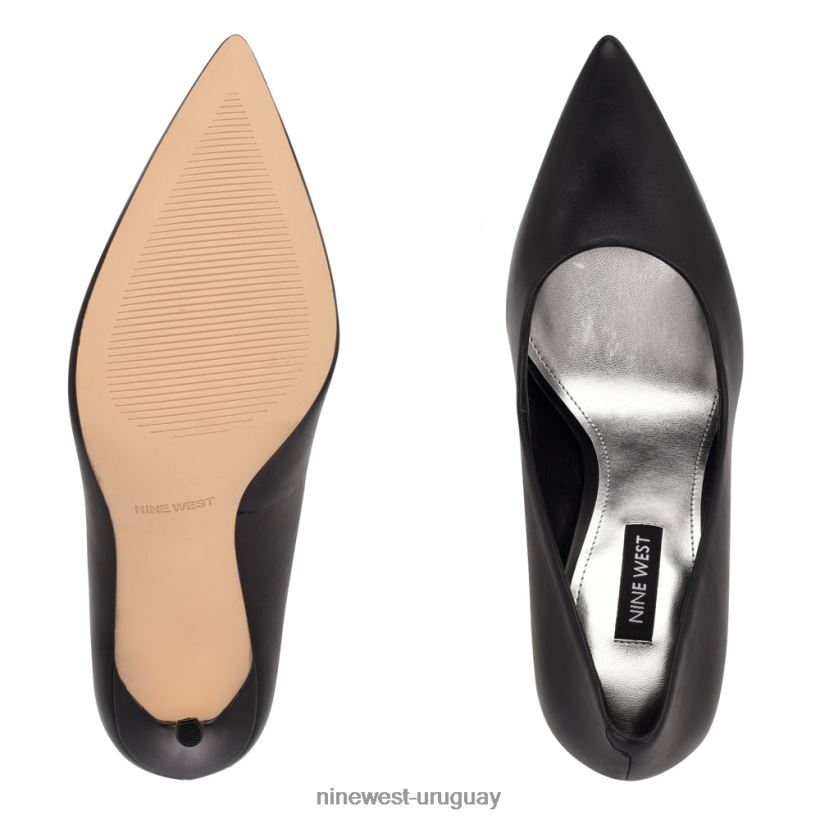 BD04221599 Nine West zapatos de tacón frescos con punta puntiaguda cuero negro