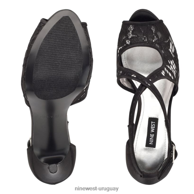 BD04221811 Nine West zapatos de tacón con plataforma peep toe hanya de encaje negro