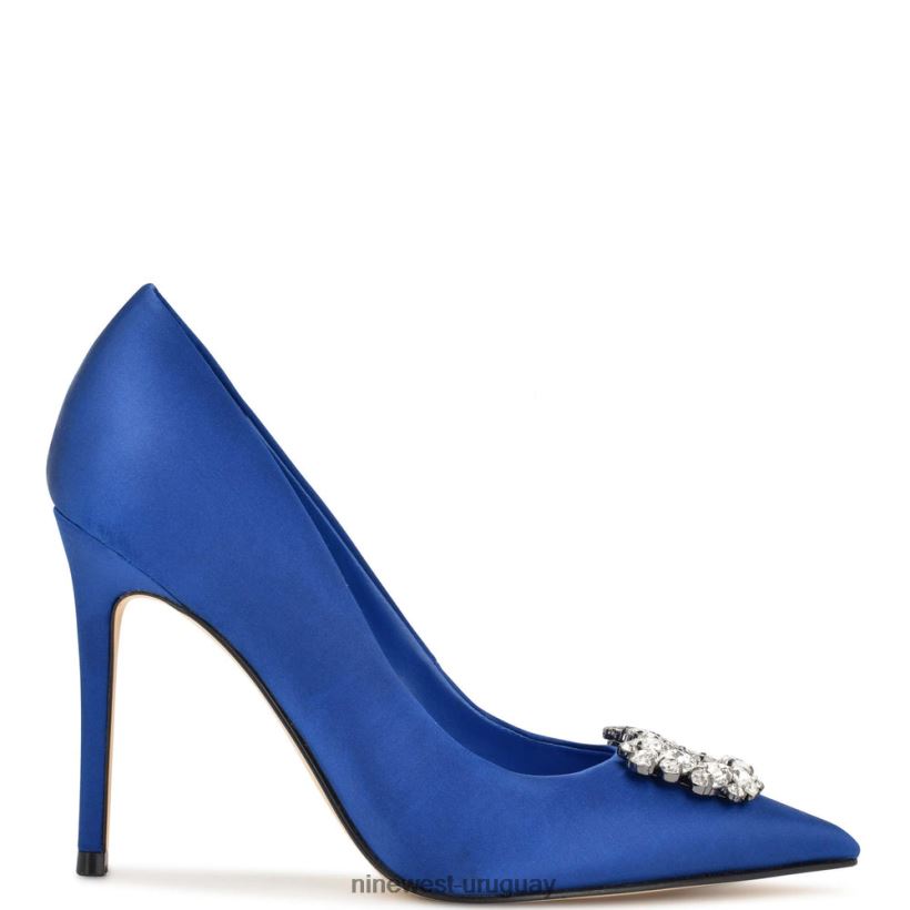 BD04221832 Nine West zapatos de tacón fana con punta puntiaguda cristal satinado azul