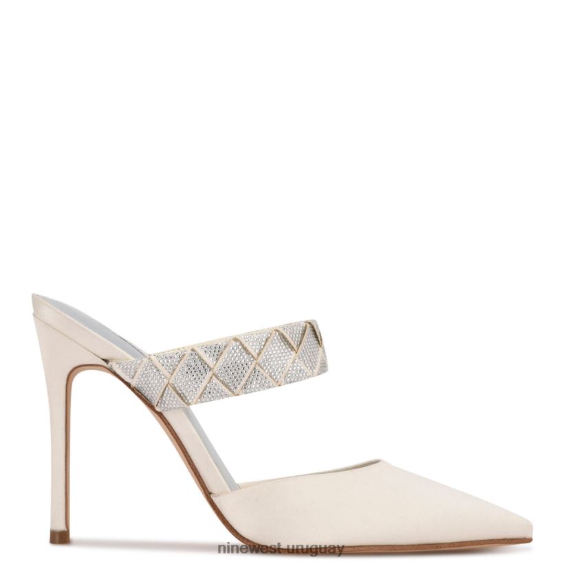 BD04221890 Nine West zapatos de tacón con punta puntiaguda fresah satén blanco