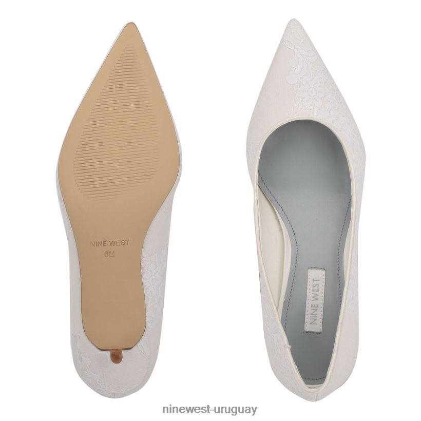 BD04222066 Nine West zapatos de tacón con punta puntiaguda arlene encaje de marfil