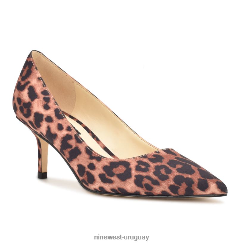 BD04222147 Nine West zapatos de tacón con punta puntiaguda arlene leopardo marrón