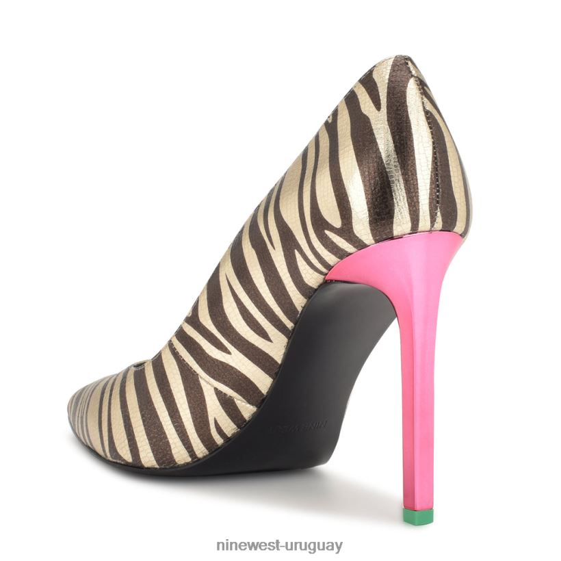 BD0422888 Nine West zapatos tatiana con punta puntiaguda estampado de cebra platino