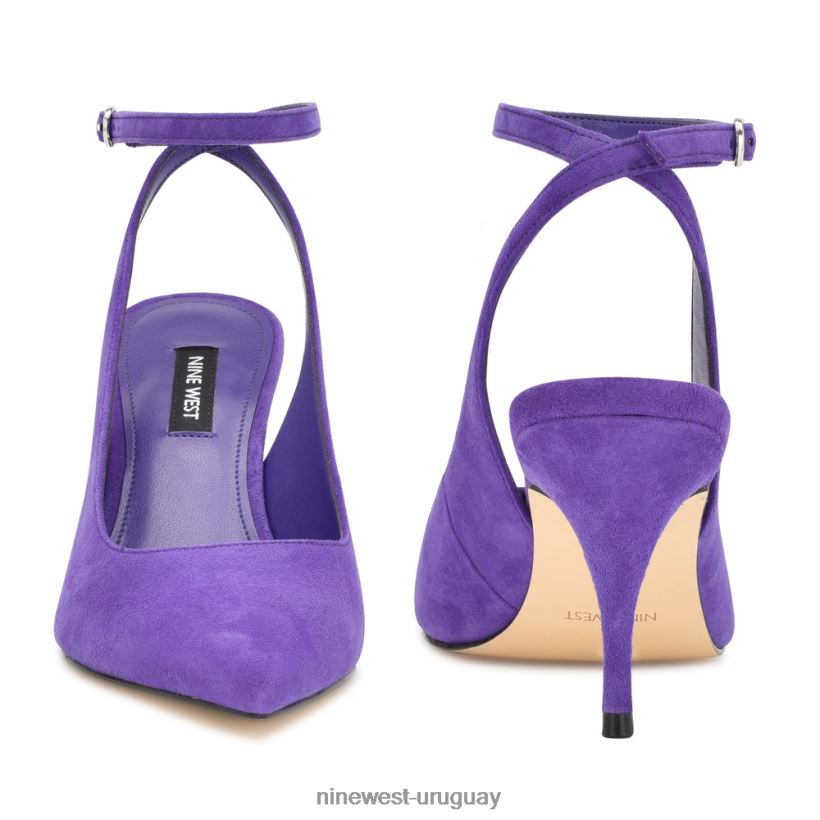 BD0422907 Nine West zapatos de tacón boca con correa en el tobillo gamuza morada
