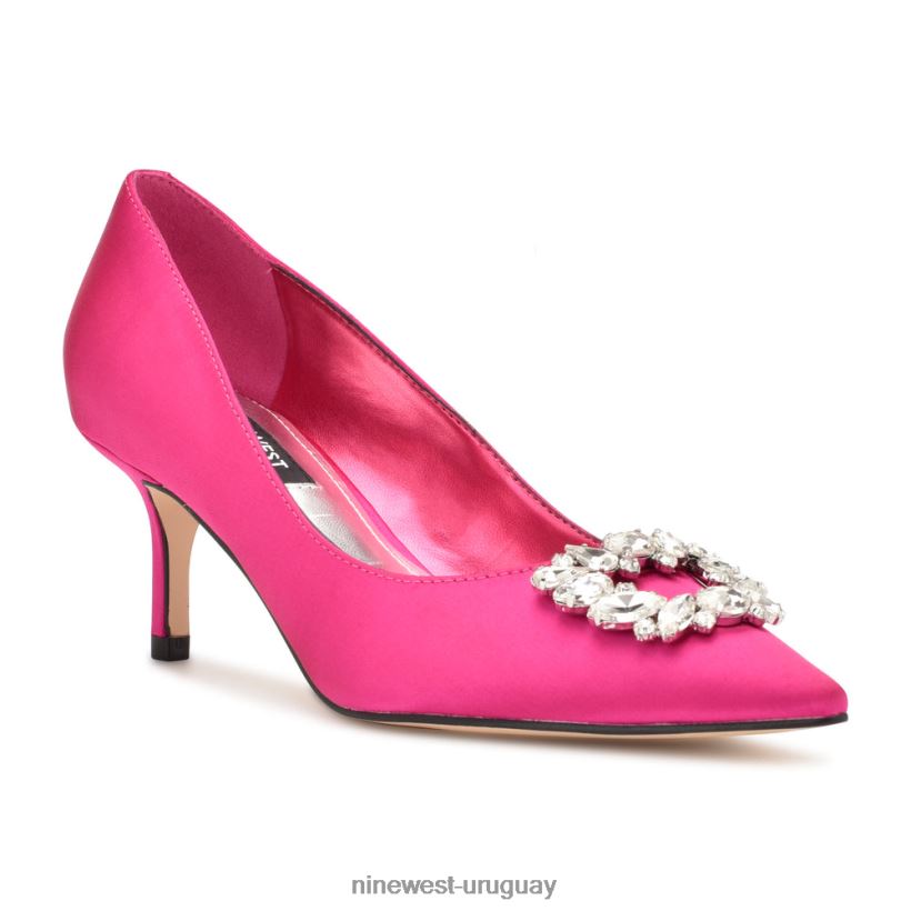 BD0422909 Nine West zapatos de tacón puntiagudos avolon cristal satinado rosa