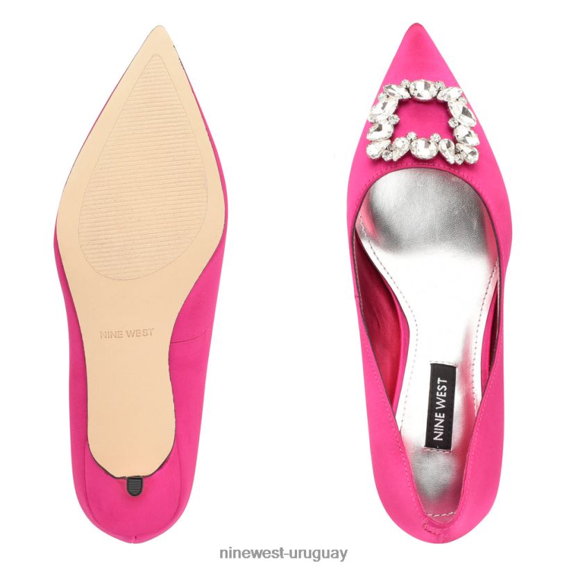 BD0422909 Nine West zapatos de tacón puntiagudos avolon cristal satinado rosa