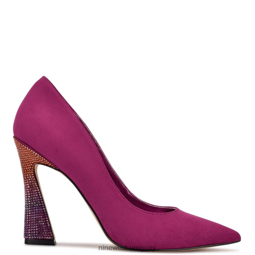 BD0422946 Nine West zapatos de tacón con punta puntiaguda trendz gamuza rosa/pedrería