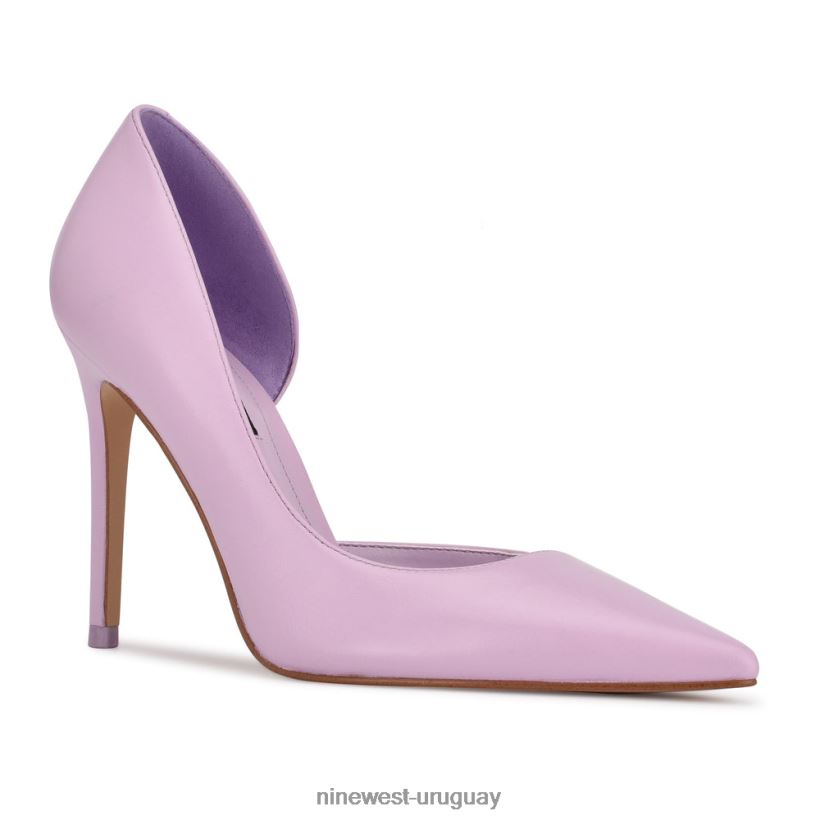 BD0422995 Nine West zapatos de tacón con puntera puntiaguda followe d'orsay cuero lila oscuro